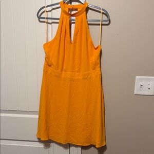 Express Golden Yellow Halter Mini Dress